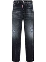 DSQUARED2 jean droit à finitions effilochées - Noir