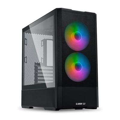 Lian Li LANCOOL 207 Gaming PC behuizing ATX zwart - Midi Tower pc-behuizing met RGB-verlichting, grafische kaarten tot 375 mm, tot 360 mm radiator, Black PC Case staal, gehard glas