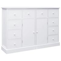 vidaXL Dressoir met 10 lades 113x30x79 cm hout wit