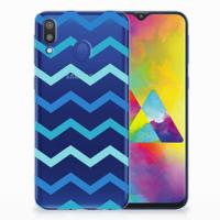 Samsung Galaxy M20 (Power) TPU bumper Zigzag Blauw