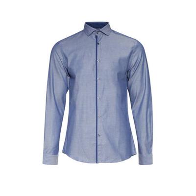 WE Fashion slim fit overhemd royal navy melange