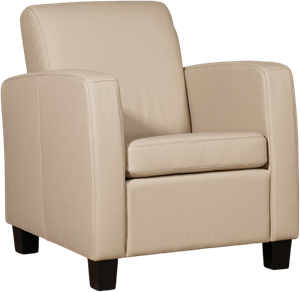 Taupe leren landelijke fauteuil Joy - poot hout zwart - Toledo Leer Mastic (taupe leer)