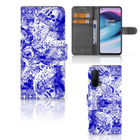 Telefoonhoesje met Naam OnePlus Nord CE 5G Angel Skull Blauw