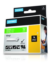 Labeltape DYMO IND RHINO 1805414 Vinyl Tapekleur: Groen Tekstkleur:Wit 12 mm 5.5 m