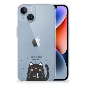 Apple iPhone 14 Telefoonhoesje met Naam Cat Good Day