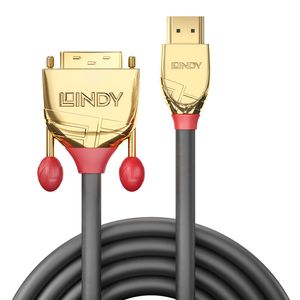 Lindy 36197 HDMI DVI-D Grijs kabeladapter/verloopstukje