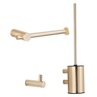 Saniclear Academy toiletaccessoiresset 3-delig geborsteld messing mat goud