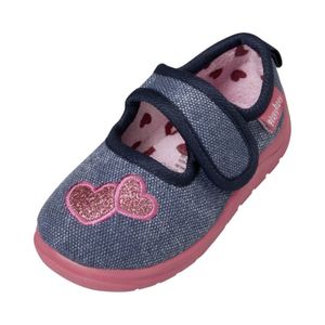 Playshoes pantoffels jeansblauw hartje Maat