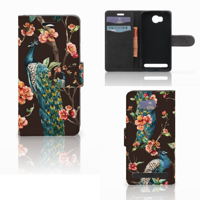 Huawei Y3 2 | Y3 II Telefoonhoesje met Pasjes Pauw met Bloemen