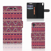 HTC Desire 628 Telefoon Hoesje Aztec Paars