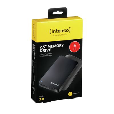 Intenso HDD 5TB USB3 2.5P CON FOLDER externe harde schijf 5400 RPM 2.5" USB Type-A 2.0/3.2 Gen 1 (3.1 Gen 1) Zwart