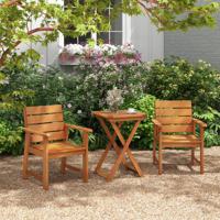 Buiten Opvouwbare Bijzettafel in Hout met een Gewicht van 70kg Rechthoekige Tuin Koffietafel met Lattenbodem Bistrotafel voor Thuis Patio