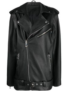 Manokhi veste de moto en cuir - Noir