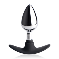 XR Brands Dark Invader - Metal and Silicone Anal Plug - Medium