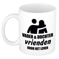 Vader en dochter cadeau koffiemok / theebeker wit 330 ml - Cadeau mokken / Vaderdag - thumbnail