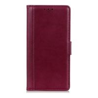 Shop4 - Motorola One Vision Hoesje - Wallet Case Grain Rood