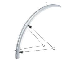 Voorspatbord 28" kunststof 45 mm - zilver / transparant