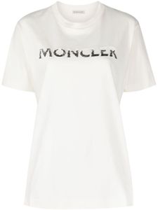 Moncler t-shirt en coton à sequins - Blanc