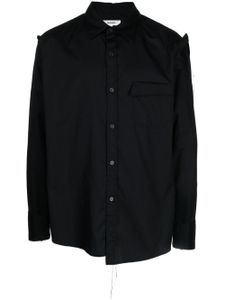 sulvam chemise asymétrique à épaules tombantes - Noir