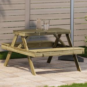 Picknicktafel 105x134x75 cm gempregneerd grenenhout