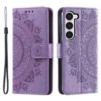 Samsung Galaxy S23 5G Mandala Series Wallet Case - Paars