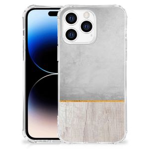 Apple iPhone 14 Pro Max Stevig Telefoonhoesje Wood Concrete