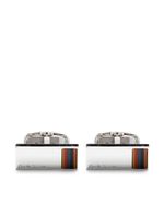 Paul Smith boutons de manchette Bright Stripe à logo gravé - Argent