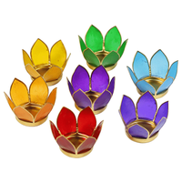 Lotus Sfeerlichten 7 Chakra's Goudrand (Set van 7)