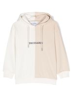 TRUSSARDI JUNIOR hoodie en coton à logo imprimé - Blanc