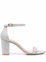 Stuart Weitzman sandales NearlyNude 70 mm à paillettes - Argent