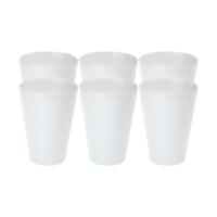 Drinkbekers - 6x - wit - kunststof - 430 ml - herbruikbaar