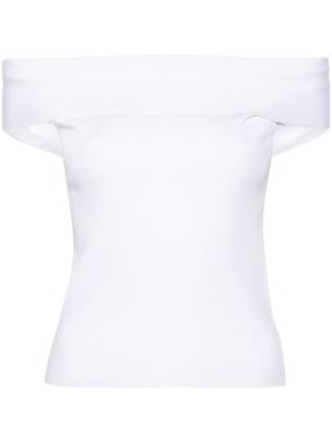 Fabiana Filippi haut nervuré à épaules dénudées - Blanc