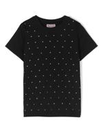 Mariuccia Milano Kids T-shirt verfraaid met stras - Zwart