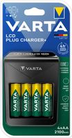 Varta batterijlader LCD Plug Charger+, inclusief 4 x AA batterij, op blister - thumbnail