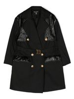 Balmain Kids manteau à boutonnière croisée - Noir - thumbnail