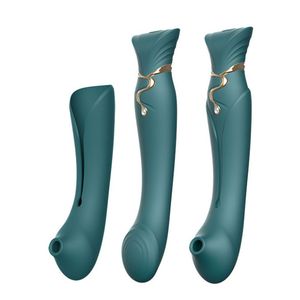 Zalo - Queen Set G-spot PulseWave Vibrator Met Suction Sleeve Groen