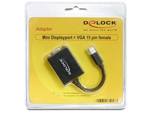 DeLOCK 65256 video kabel adapter 0,18 m VGA Mini Displayport 1.1a Zwart