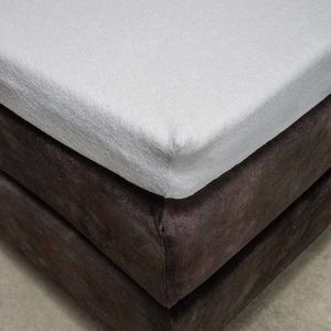 Badstof Topper Hoeslaken - 140x200 cm - Taupe - Fresh and Co - Dekbed-Discounter.nl