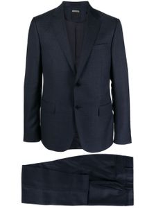 Zegna costume en laine à simple boutonnage - Bleu