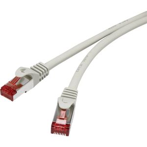 Renkforce RF-4724286 RJ45 Netwerkkabel, patchkabel CAT 6 S/FTP 30.00 m Grijs Snagless, Vergulde steekcontacten, Vlambestendig 1 stuk(s)