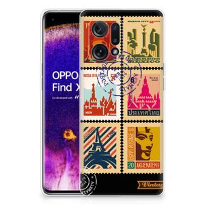 OPPO Find X5 Siliconen Back Cover Postzegels