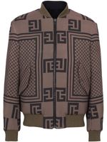 Balmain veste bomber réversible à motif monogrammé - Marron - thumbnail