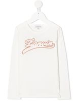 Lanvin Enfant t-shirt manches longues à logo imprimé - Blanc