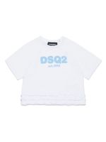 DSQUARED2 KIDS t-shirt volanté à logo imprimé - Blanc