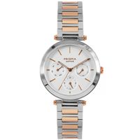 Prisma P.1341 Horloge Multifunctioneel staal zilver- en rosekleurig 32 mm