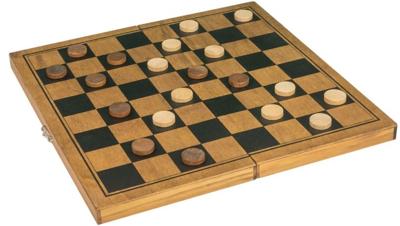 Professor Puzzle damspel Draughts 29 x 29 cm hout bruin