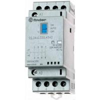 Finder Serie 22 - Modulaire schakelaar 2 Na + 2NC AgSnO2 Selector + Indicator + LED