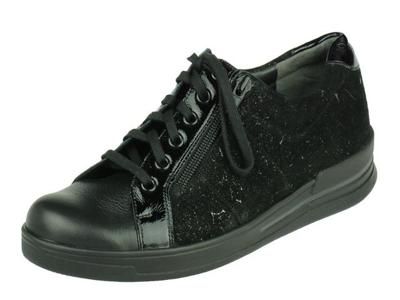 Durea Durea comfort Lage Dames veterschoen, met rits