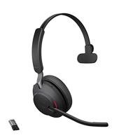 Jabra Evolve2 65 Draadloze Headset – UC-gecertificeerde Monokoptelefoon met Noise Cancelling en Lange Batterijduur – USB-A Bluetooth Adapter – Zwart