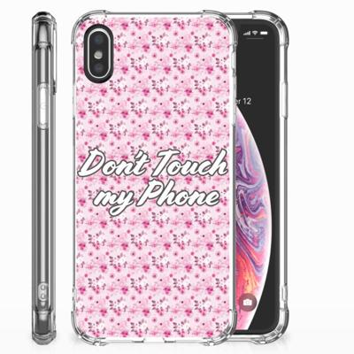 Apple iPhone X | Xs Anti Shock Case Flowers Pink DTMP Apple iPhone X | Xs Anti Shock Case Flowers Pink DTMP